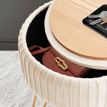 Kiara Velvet Storage Ottoman